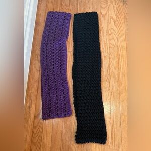 Cozy 2 Hand Made Women's Scarves purple And Black / Lot Of 2